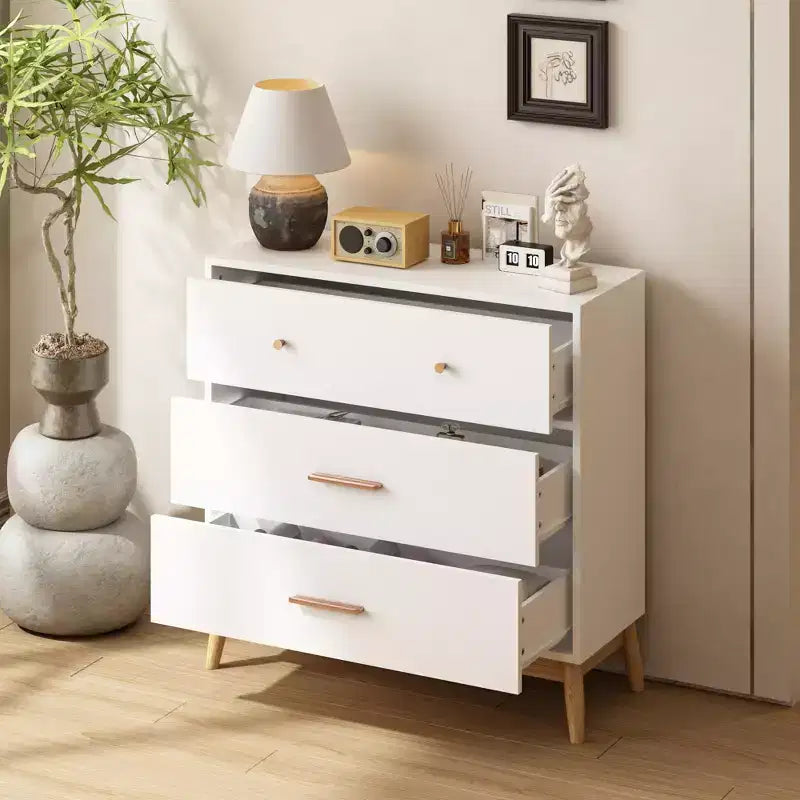 Commode à 3 tiroirs Meuble de rangement blanc Buffet à tiroirs – ModernLuxe