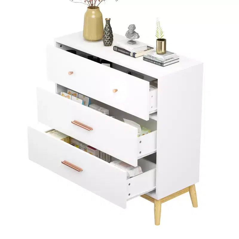 Commode à 3 tiroirs Meuble de rangement blanc Buffet à tiroirs – ModernLuxe