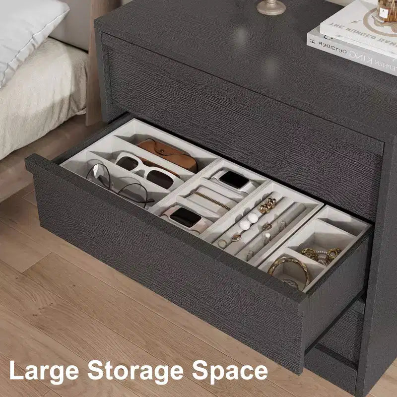 Buffet 3 tiroirs Acekool, meuble de rangement moderne pour salle à manger, chambre et entrée