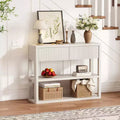 Fluted Console Table with 2 Drawers & 3-Tier Storage Shelves, Modern Entryway Sofa Table for Behind The Couch, Living Room, Entrance & Hallway