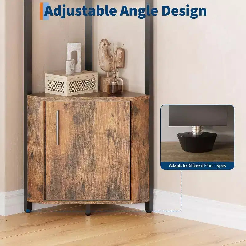 Étagère d'angle à 5 niveaux, étagère murale moderne, luminosité réglable, rangement peu encombrant pour chambre, salon, bureau
