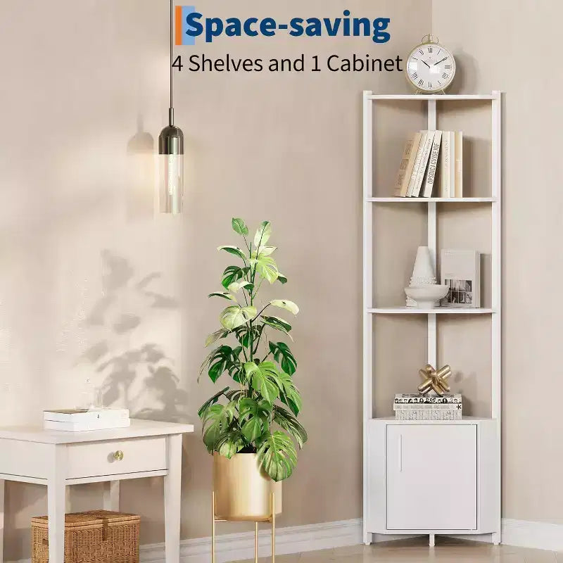 Étagère d'angle à 5 niveaux, étagère murale moderne, luminosité réglable, rangement peu encombrant pour chambre, salon, bureau