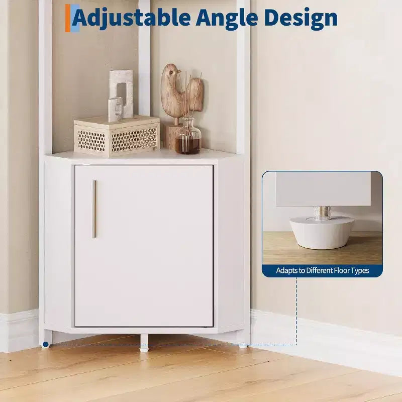 Étagère d'angle à 5 niveaux, étagère murale moderne, luminosité réglable, rangement peu encombrant pour chambre, salon, bureau