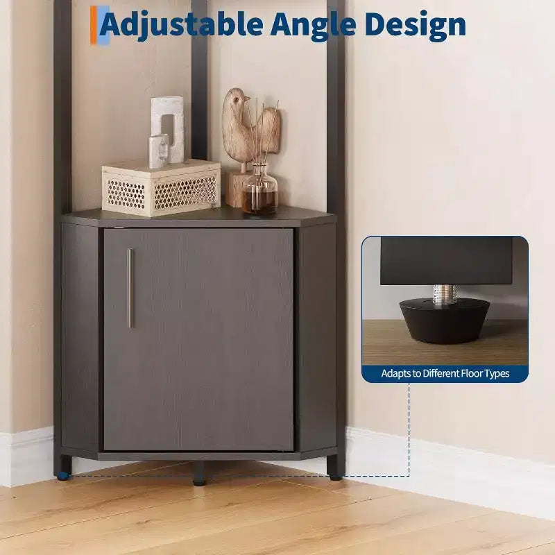 Étagère d'angle à 5 niveaux, étagère murale moderne, luminosité réglable, rangement peu encombrant pour chambre, salon, bureau
