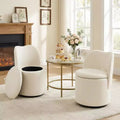 360 Swivel Vanity Chair with Storage - 350 LBS, Teddy Velvet/ Velvet, Hidden Compartment, No Assembly