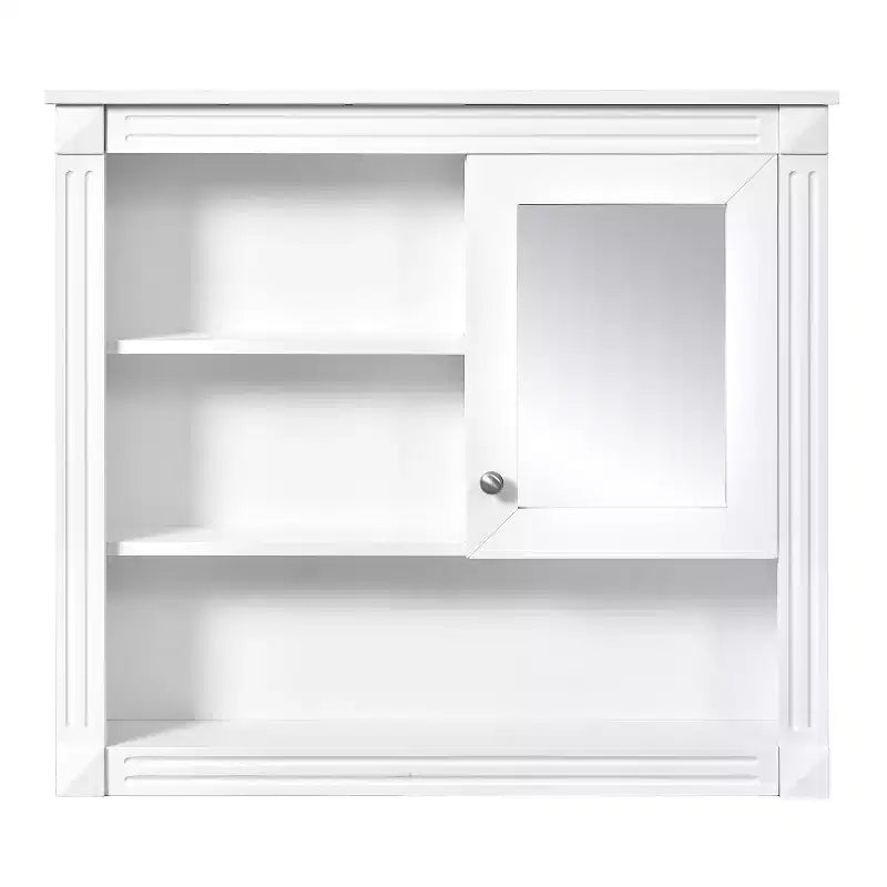 AMMER Armoire de salle de bain murale 32'' avec miroir, Armoire à pharmacie murale avec 4 étagères, Meuble de rangement avec porte miroir au-dessus des toilettes