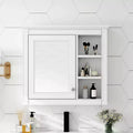 AMMER 30 x 28 Medicine Cabinet, Wall Mounted Bathroom Storage Cabinet, Bathroom Wall Cabinet with Mirror, Mirror Cabinet with 3 Open Shelves