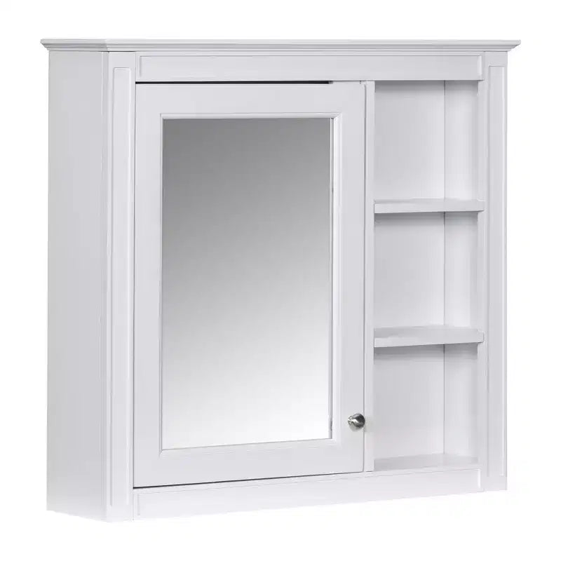 AMMER 30 x 28 Armoire à pharmacie, Armoire de rangement murale pour salle de bain, Armoire murale de salle de bain avec miroir, Armoire à miroir avec 3 étagères ouvertes