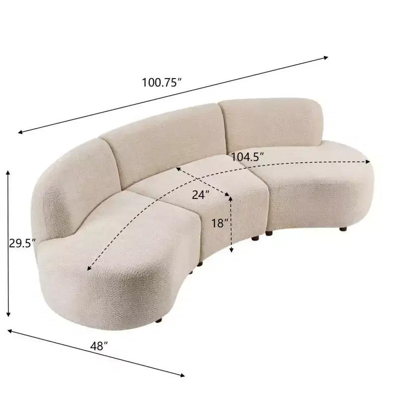 Canapé sectionnel Christopher Knight Home Cozelle 5 pièces moderne incurvé nuage en tissu bouclé