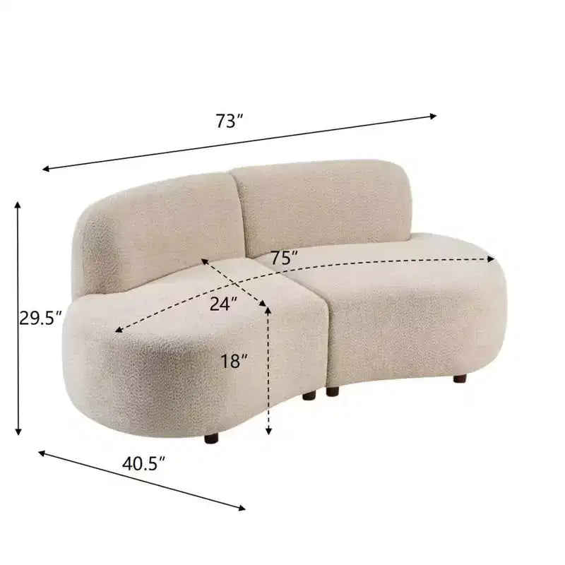 Canapé sectionnel Christopher Knight Home Cozelle 5 pièces moderne incurvé nuage en tissu bouclé