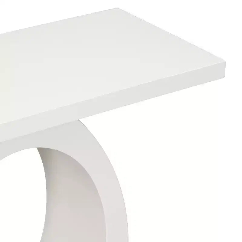 Table console et table d'entrée moderne Whisen, table de canapé robuste avec base en forme d'œuf
