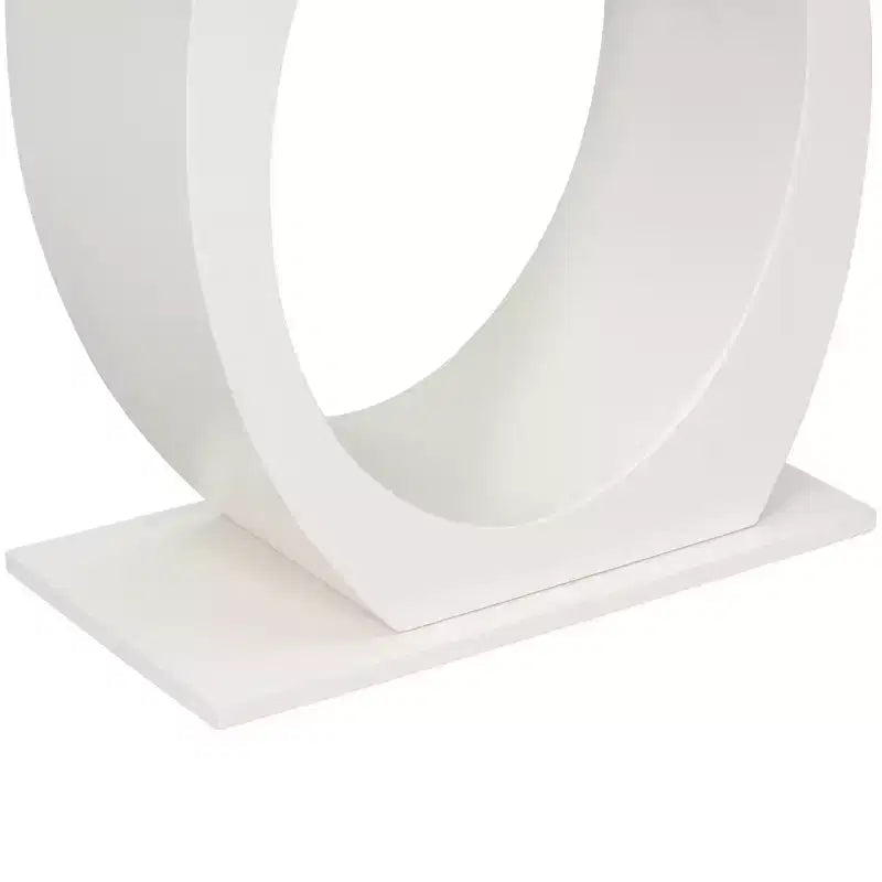 Table console et table d'entrée moderne Whisen, table de canapé robuste avec base en forme d'œuf