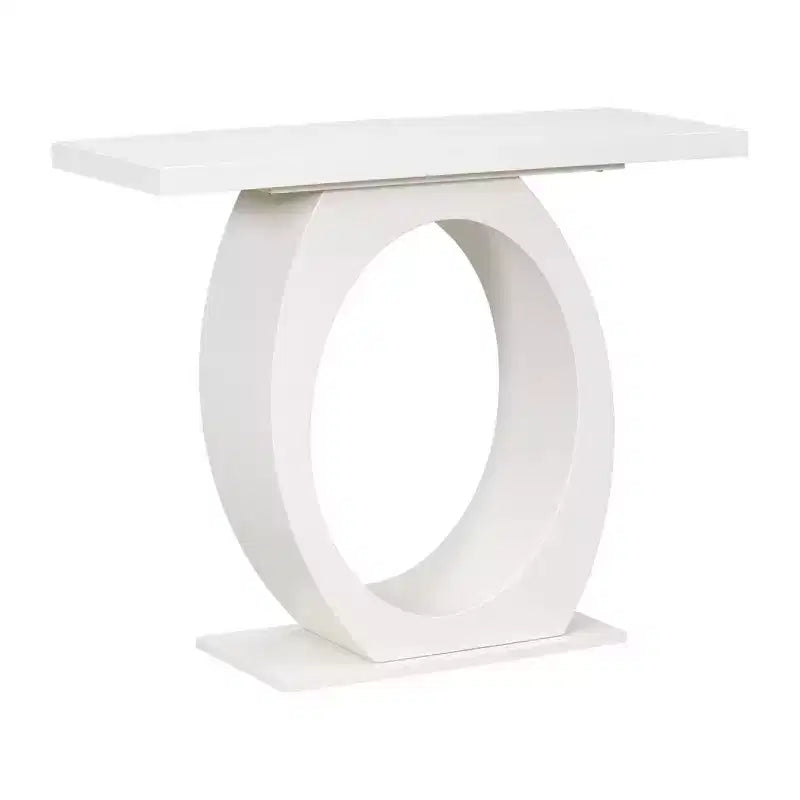 Table console et table d'entrée moderne Whisen, table de canapé robuste avec base en forme d'œuf