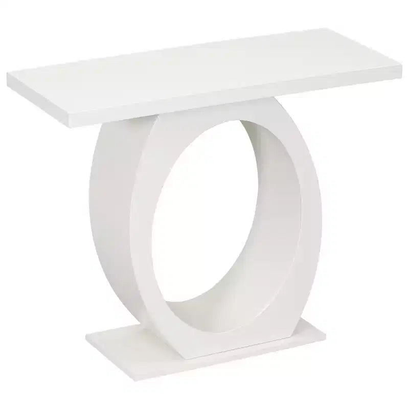 Table console et table d'entrée moderne Whisen, table de canapé robuste avec base en forme d'œuf