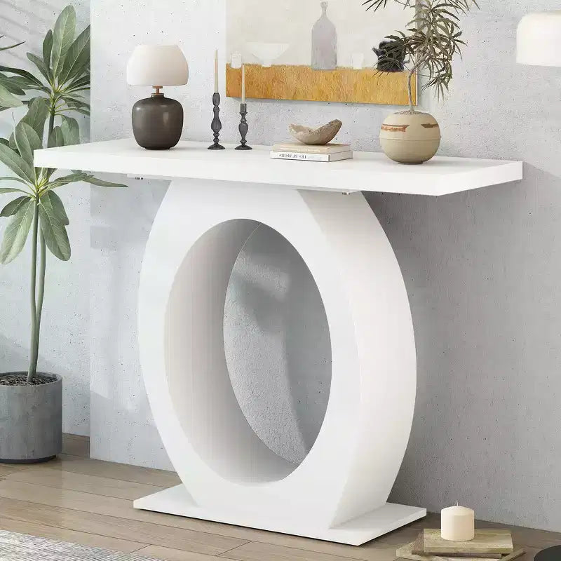 Whisen Modern Console Table & Entryway Table, Sturdy Sofa Table with Egg-Shaped Base