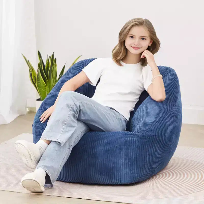 Fauteuil Poire, Fauteuil Poire de 90 cm avec Accoudoirs Doux et Poche de Rangement, Rembourré de Mousse à Mémoire 25D avec Housse en Velours Teddy Doux