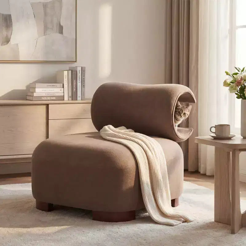 Christopher Knight Home Madison Fauteuil d'appoint moderne en tissu sans accoudoirs avec dossier roulé sculpté