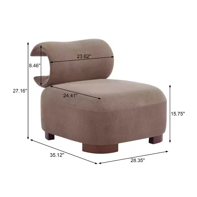 Christopher Knight Home Madison Fauteuil d'appoint moderne en tissu sans accoudoirs avec dossier roulé sculpté