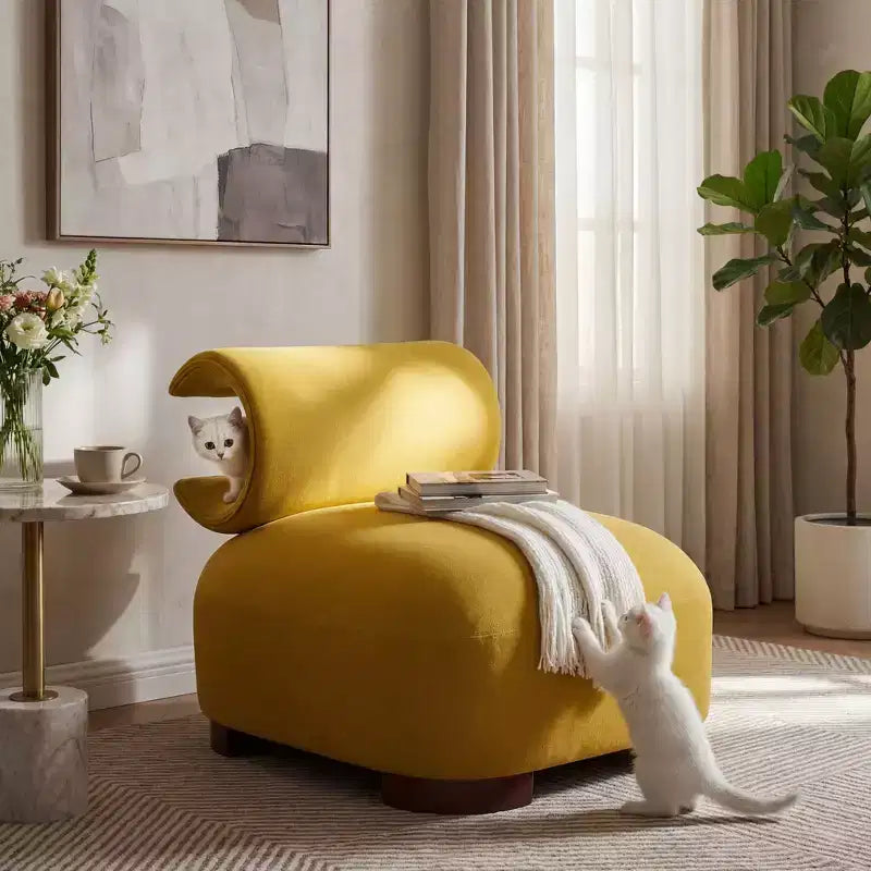 Christopher Knight Home Madison Fauteuil d'appoint moderne en tissu sans accoudoirs avec dossier roulé sculpté