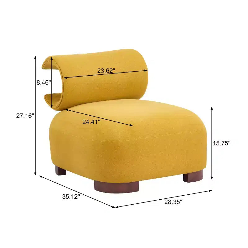 Christopher Knight Home Madison Fauteuil d'appoint moderne en tissu sans accoudoirs avec dossier roulé sculpté