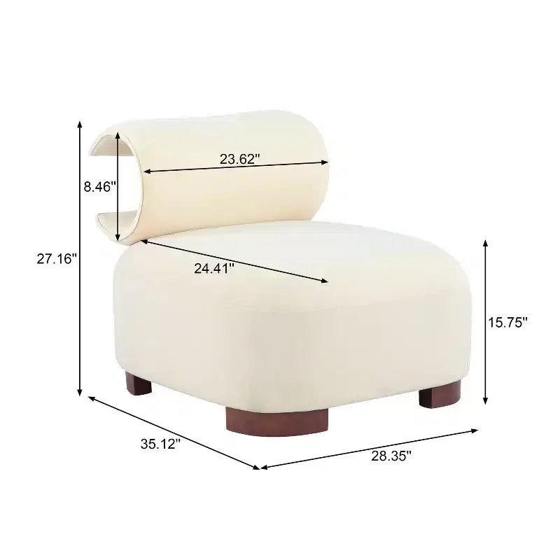 Christopher Knight Home Madison Fauteuil d'appoint moderne en tissu sans accoudoirs avec dossier roulé sculpté