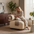 Christopher Knight Home Madison Modern Fabric Upholstered Armless Accent Chair with Sculpted Rolled Back