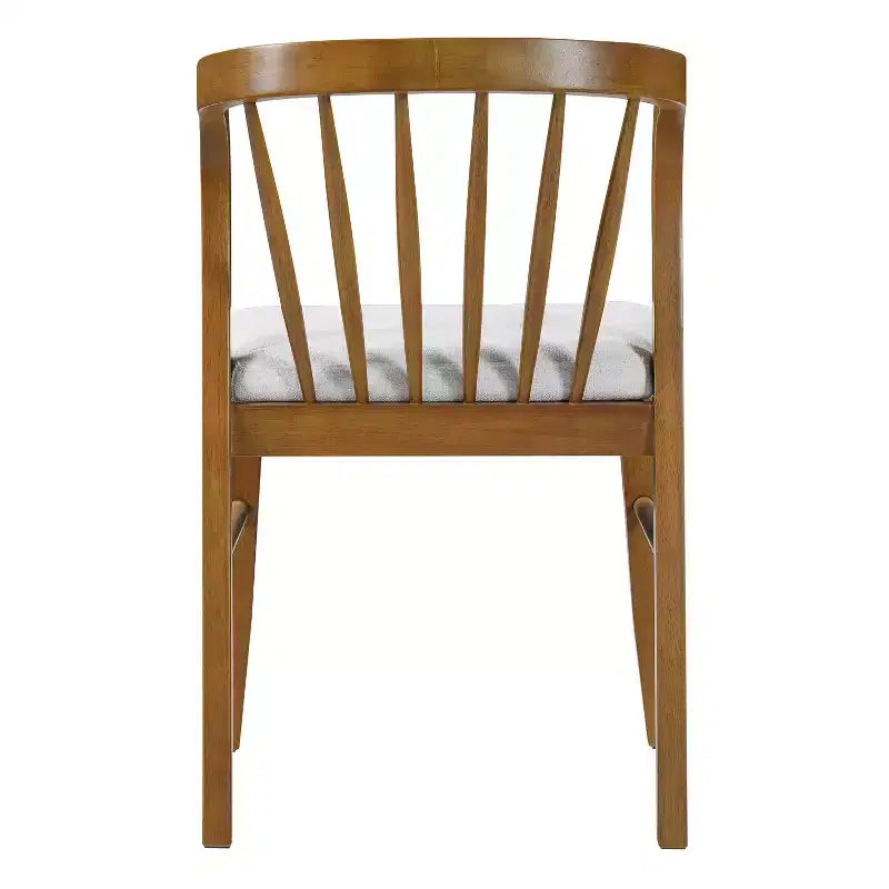 Chaise de salle à manger sans accoudoirs Christopher Knight Home Preston en bois d'hévéa de style milieu de siècle avec assise rembourrée et dossier Windsor