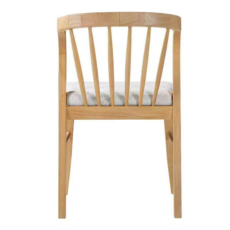 Chaise de salle à manger sans accoudoirs Christopher Knight Home Preston en bois d'hévéa de style milieu de siècle avec assise rembourrée et dossier Windsor