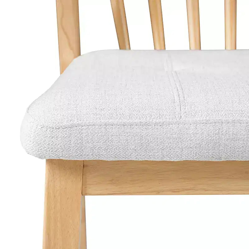 Chaise de salle à manger sans accoudoirs Christopher Knight Home Preston en bois d'hévéa de style milieu de siècle avec assise rembourrée et dossier Windsor