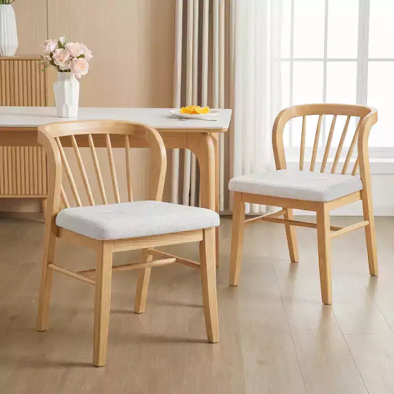Christopher Knight Home Preston Mid-Century Modern Rubber Wood Armless Dining Chair with Upholstered Seat and Windsor Back