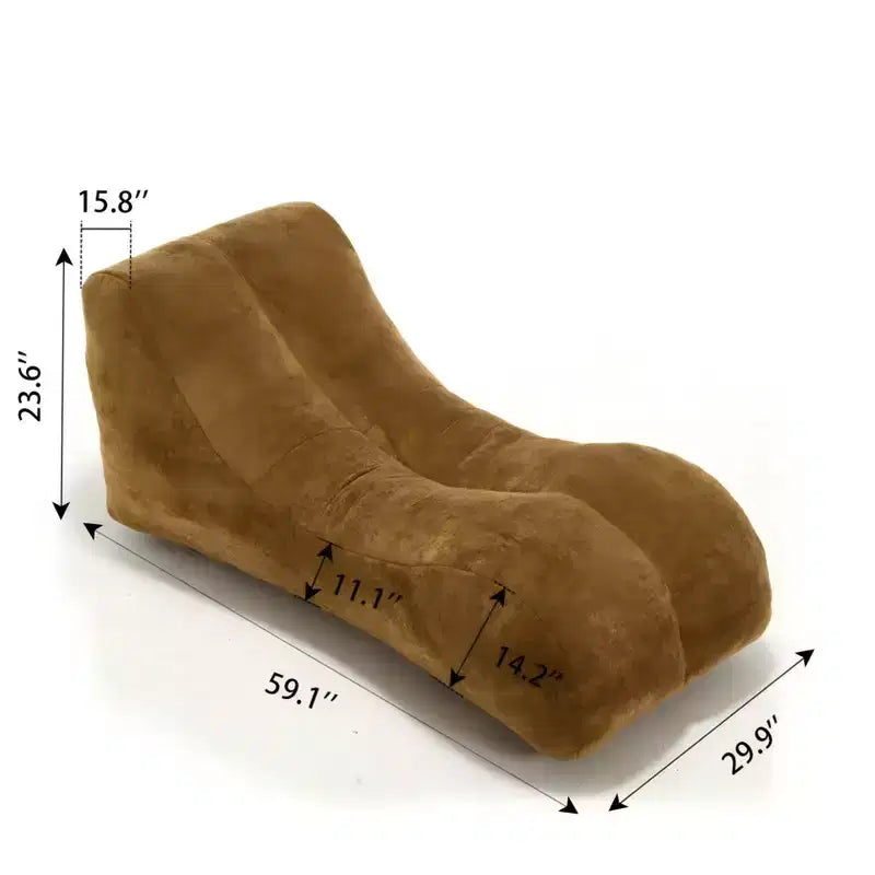 FurnitureR Chaise longue paresseuse 59,1, canapé de sol ergonomique profilé en tissu peluche doux, canapé-lit confortable pour salon et chambre à coucher