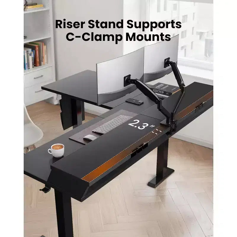 Bureau d'angle électrique assis-debout en forme de L, 63 pouces, ergonomique et réglable en hauteur avec tiroirs, table d'ordinateur assis-debout avec rangement pour le bureau et la maison