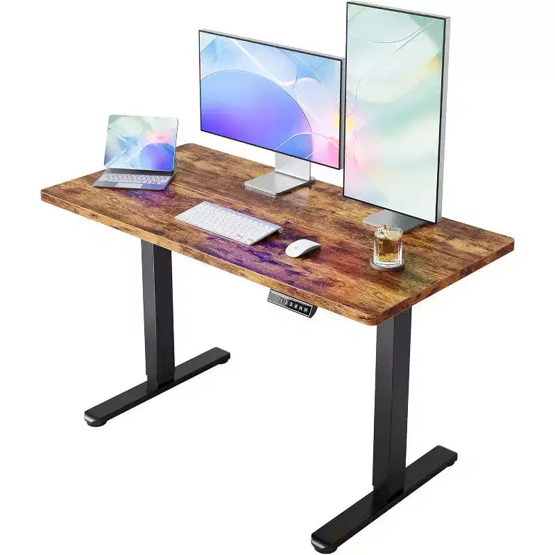 Electric Standing Desk, 55X28 Inch Height Adjustable Computer Desk with Storage Bag, 4 Height Memory Settings, Sit Stand Up Desk for Home Office