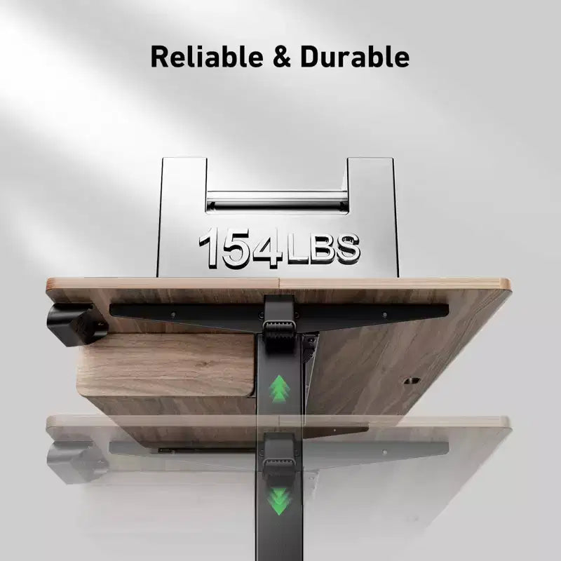 Bureau électrique réglable en hauteur 48x24 pouces, table d'ordinateur pour le travail à domicile, les études, l'écriture et les jeux, bureaux avec plateau en bois, Marron