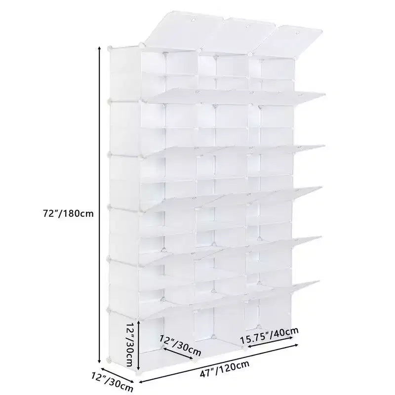 Karl Home 36 compartiments Bricolage Armoire à chaussures modulable Organisateur de chaussures en plastique Blanc