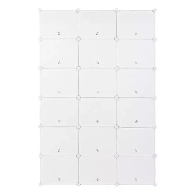 Karl Home 36 compartiments Bricolage Armoire à chaussures modulable Organisateur de chaussures en plastique Blanc