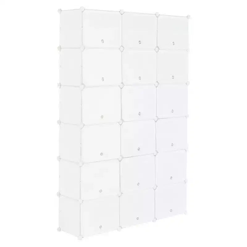 Karl Home 36 compartiments Bricolage Armoire à chaussures modulable Organisateur de chaussures en plastique Blanc