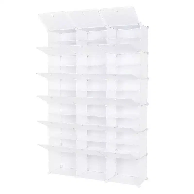 Karl Home 36 compartiments Bricolage Armoire à chaussures modulable Organisateur de chaussures en plastique Blanc