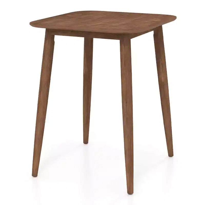 Table de cuisine de ferme Costway 36 pouces en bois d'hévéa massif avec base de piédestal robuste