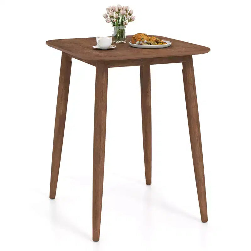 Table de cuisine de ferme Costway 36 pouces en bois d'hévéa massif avec base de piédestal robuste