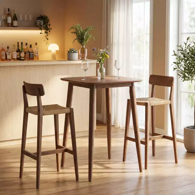 Table de cuisine de ferme Costway 36 pouces en bois d'hévéa massif avec base de piédestal robuste