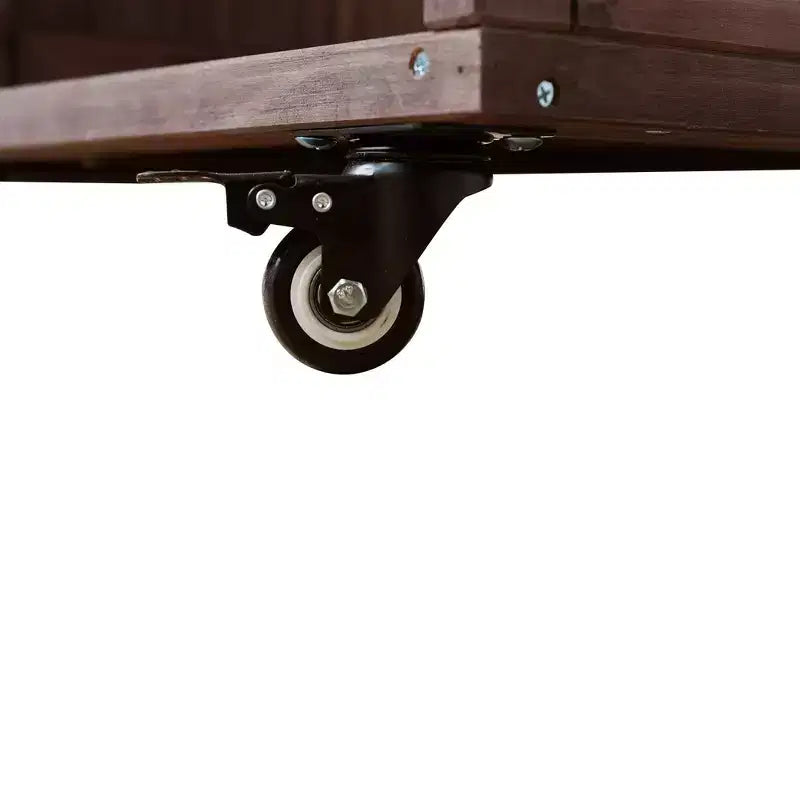 Îlot de cuisine d'extérieur en bois de sapin avec rangement, chariot de cuisine roulant verrouillable avec plateau en acier inoxydable, porte-serviettes et porte-épices pour patio/cuisine - ModernLuxe
