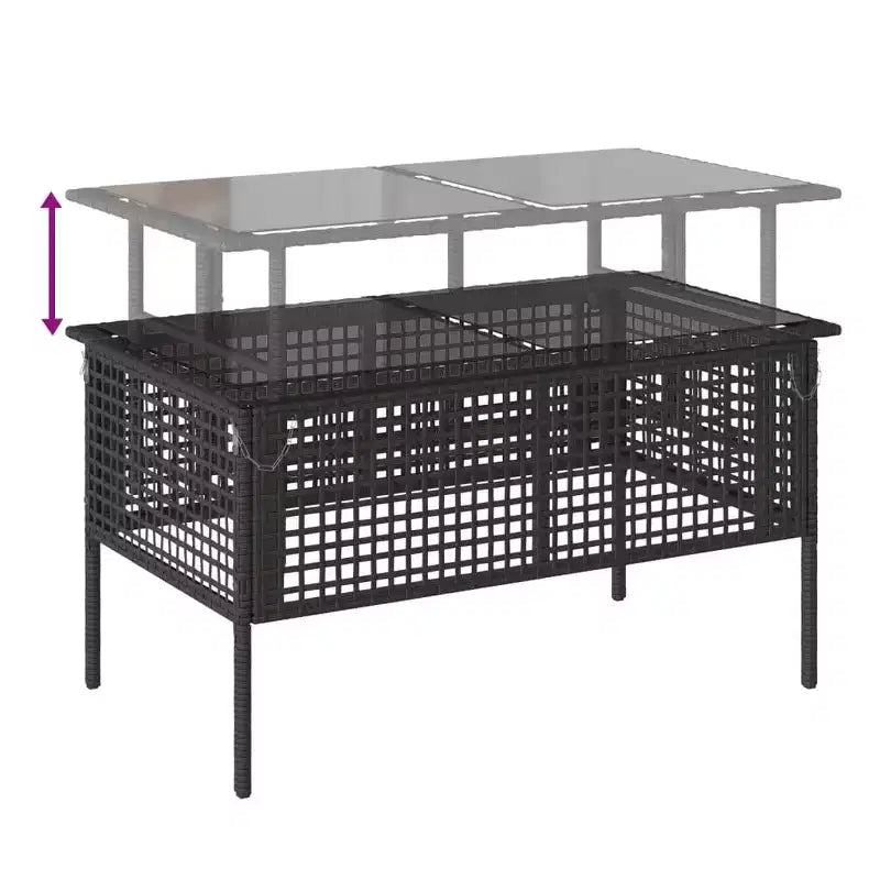 vidaXL Salon de jardin noir en rotin PE Grandes housses amovibles