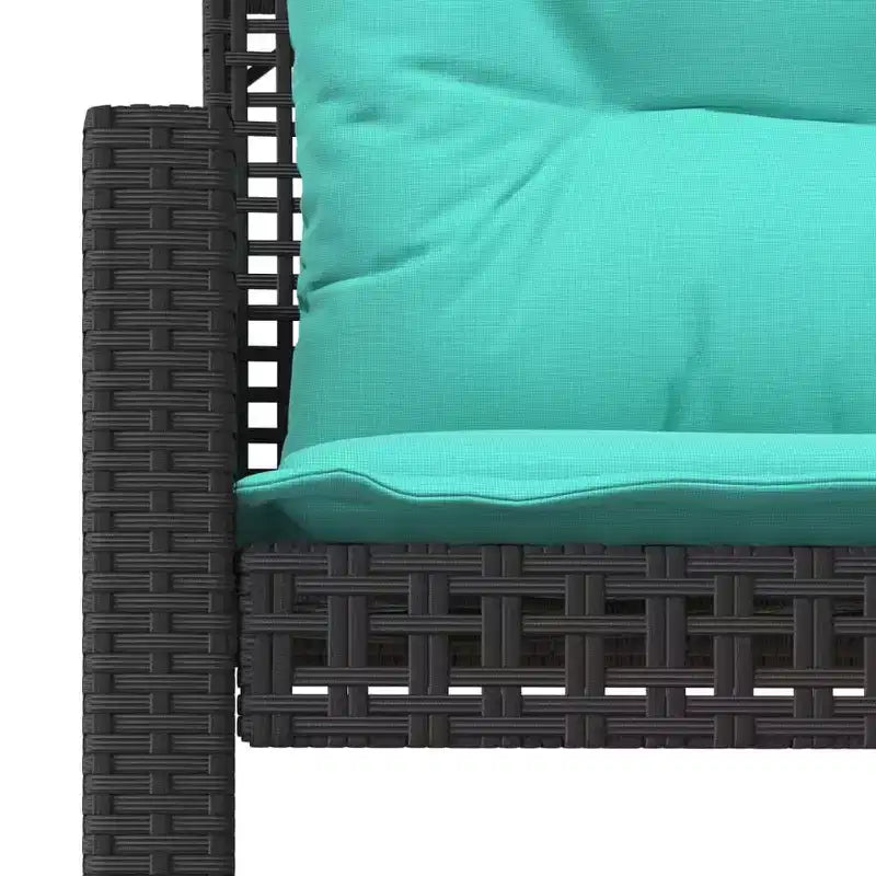 vidaXL Salon de jardin noir en rotin PE Grandes housses amovibles