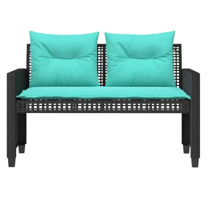 vidaXL Salon de jardin noir en rotin PE Grandes housses amovibles