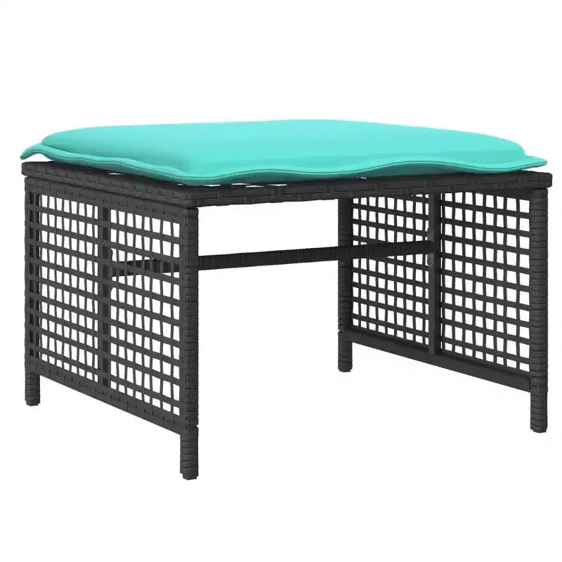 vidaXL Salon de jardin noir en rotin PE Grandes housses amovibles