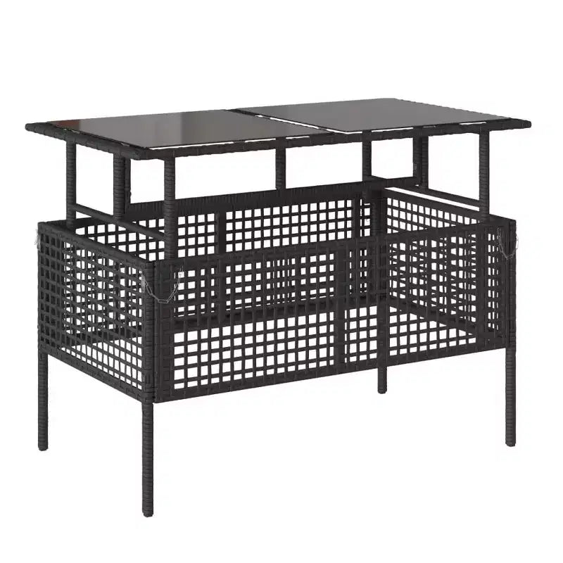 vidaXL Salon de jardin noir en rotin PE Grandes housses amovibles