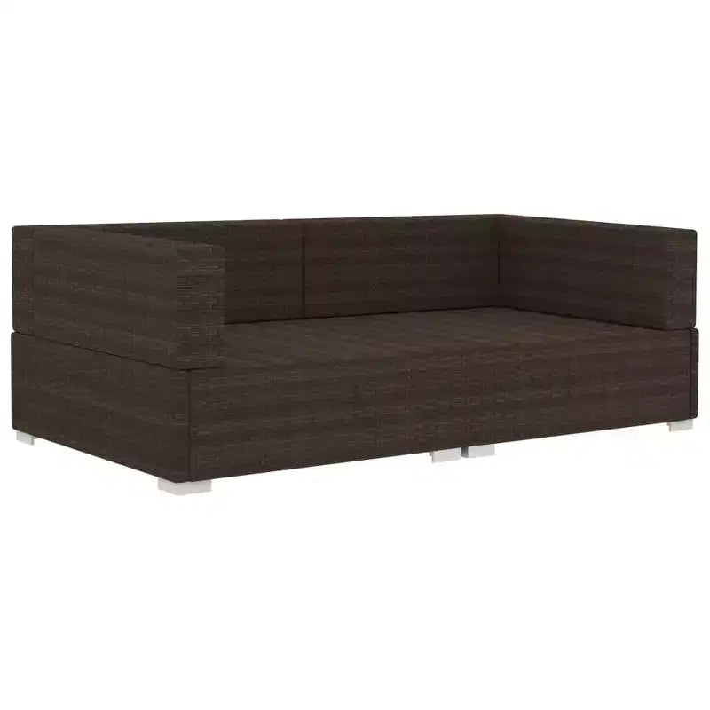 vidaXL Lot de 2 sièges d'angle en résine tressée marron standard modulable