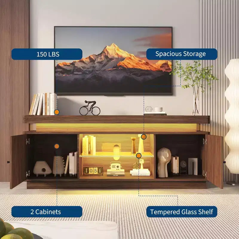 Meuble TV moderne, meuble de rangement, étagère réglable, pour salon, chambre à coucher