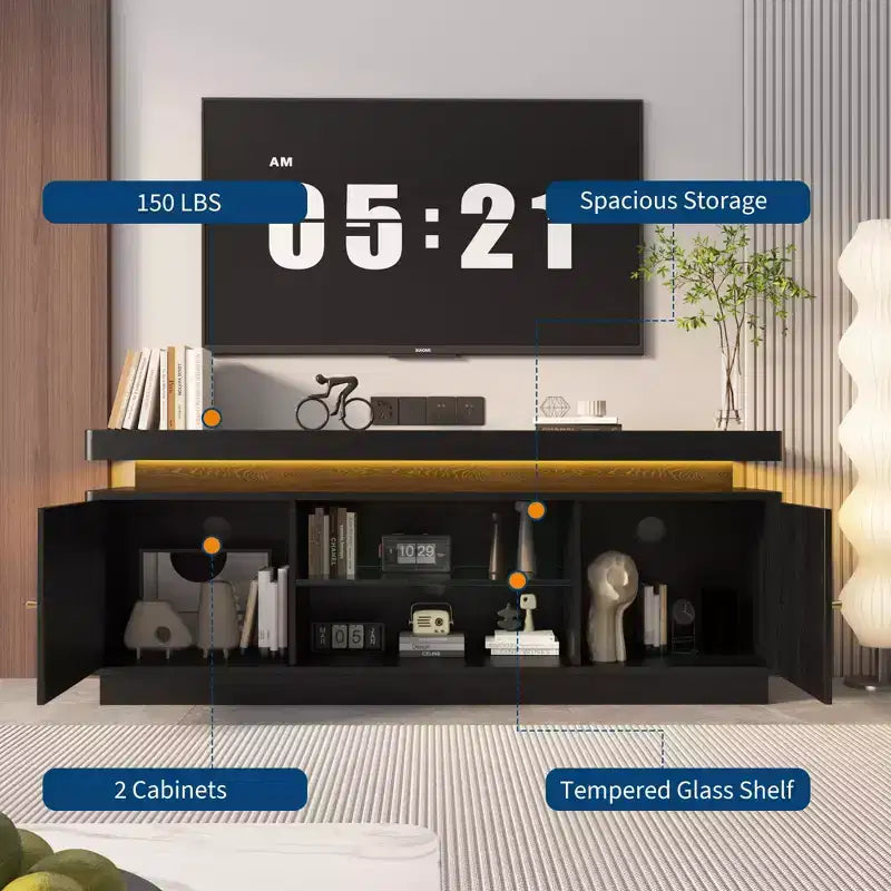Meuble TV moderne, meuble de rangement, étagère réglable, pour salon, chambre à coucher
